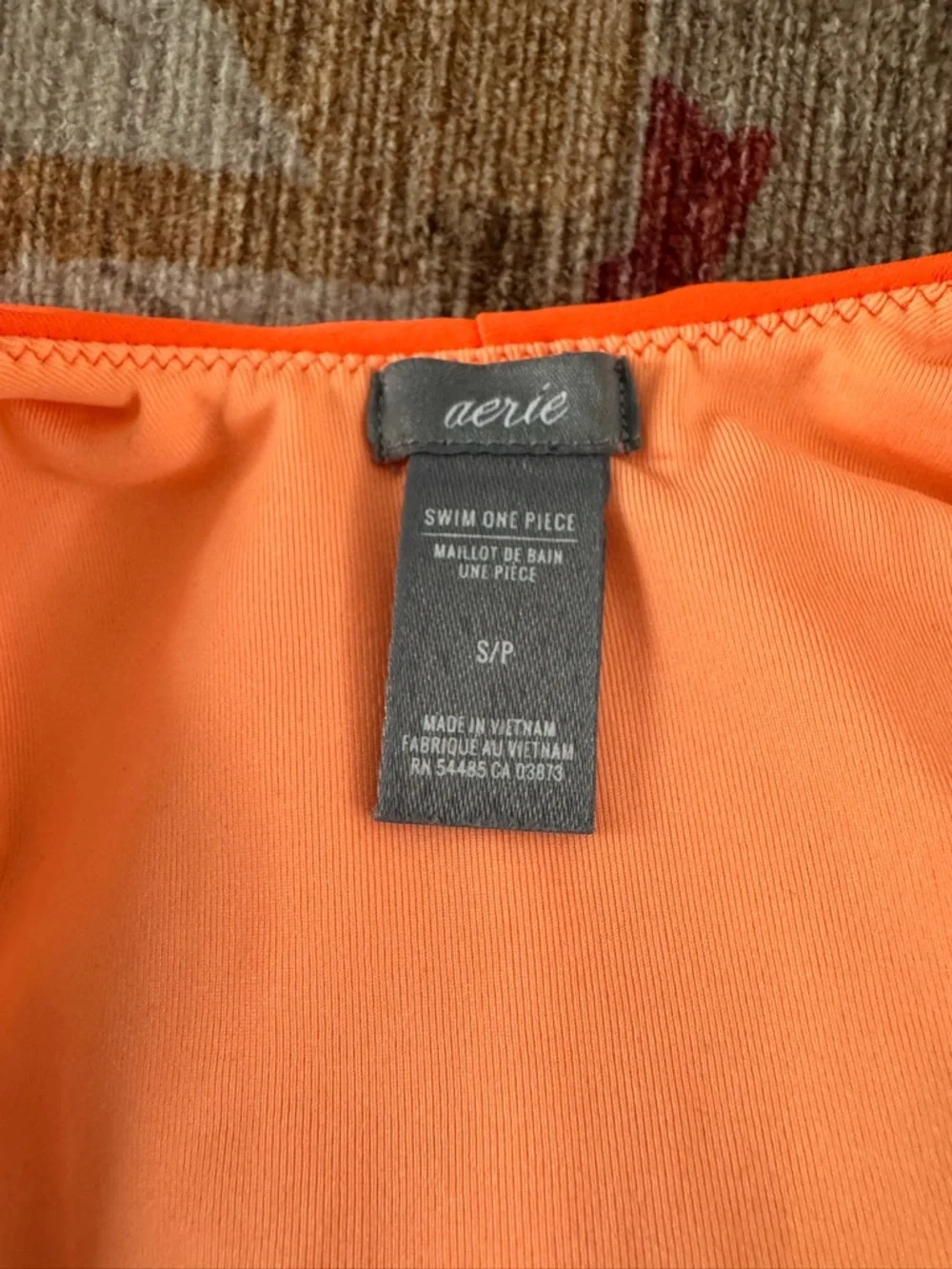aerie Neon Orange One-Piece Swimsuit - Picture 3 of 5